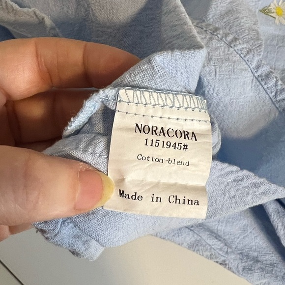 Nora Cora Light Blue Daisy Blouse small - Picture 4 of 7